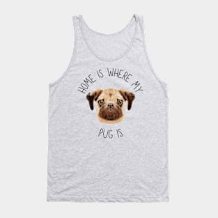 Home is Where My Pug Is Dog Breed Lover Watercolor Tank Top